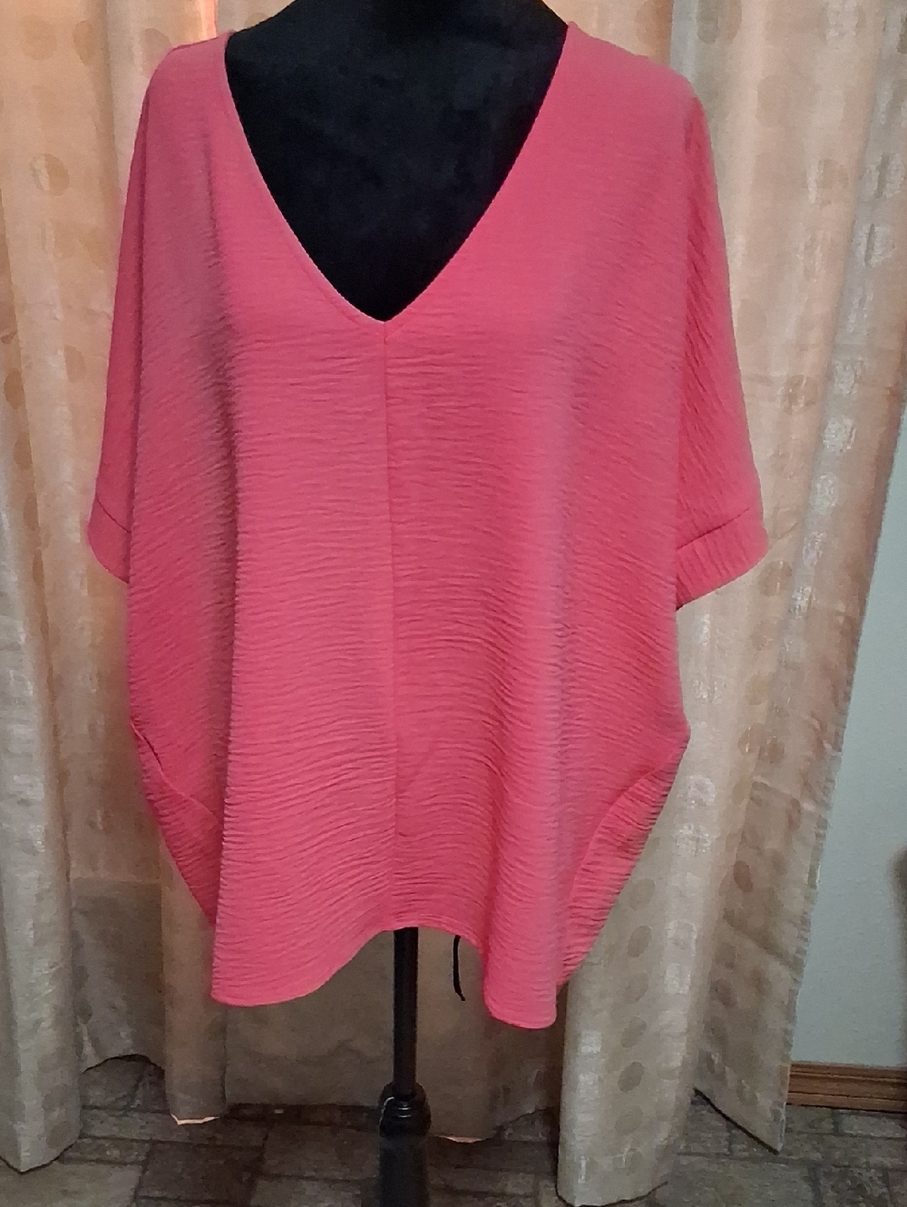 Zenana Outfitters Pink V-Neck Dolman Tunic